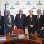 Participantes en la firma de la Cátedra Alstom-ETSII