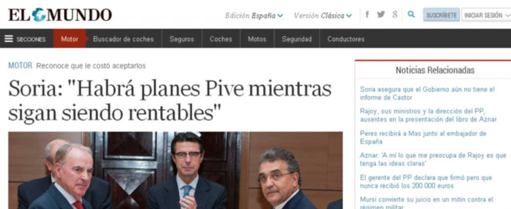 "El Mundo" refleja la visita del Ministro Soria al Fórum de ASEPA en Industriales UPM