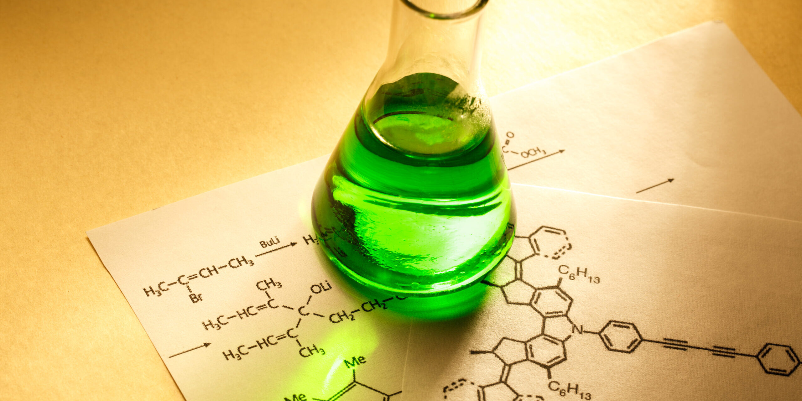 Chemical tube with reaction formula