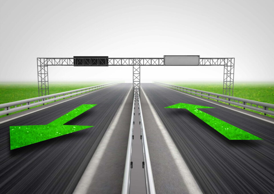 highway only for ecological transport with arrow direction