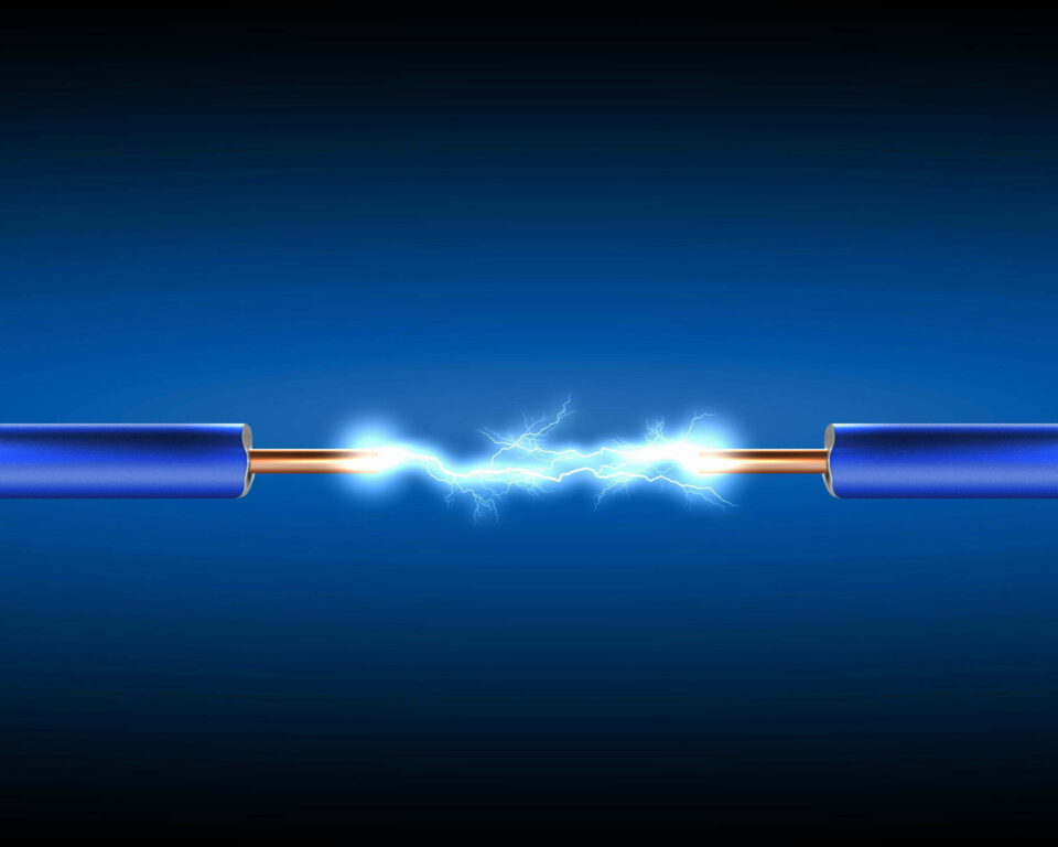Electric cord with electricity sparkls
