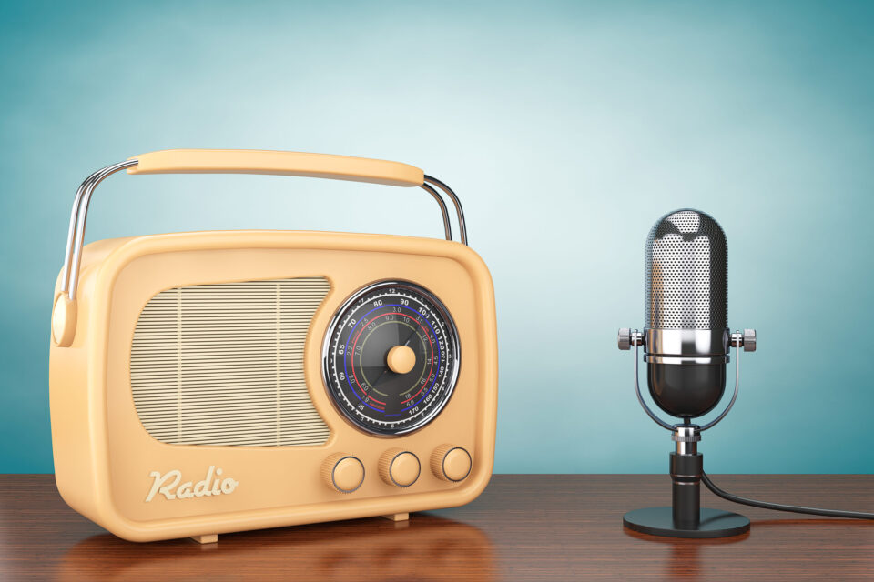 Retro Radio and Vintage Microphone